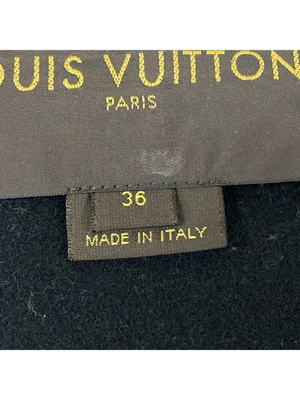 Louis Vuitton Coat 36 S Black Long Sleeve Winter Wool